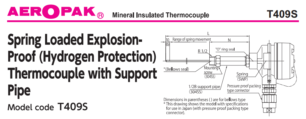 Cảm biến nhiệt độ đầu củ hành T409S Okazaki - Thermocouple T409S Okazaki