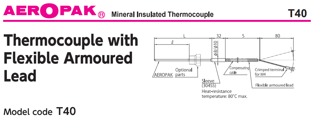 Cảm biến nhiệt độ T40 Okazaki - Thermocouple T40 - Can nhiệt T40 Okazaki