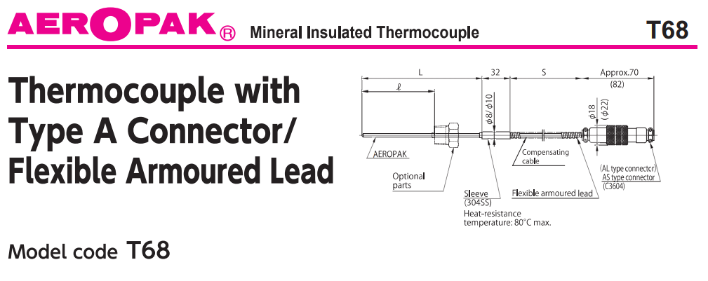 Cảm biến nhiệt độ T68 Okazaki - Thermocouple T68 - Can nhiệt T68 Okazaki
