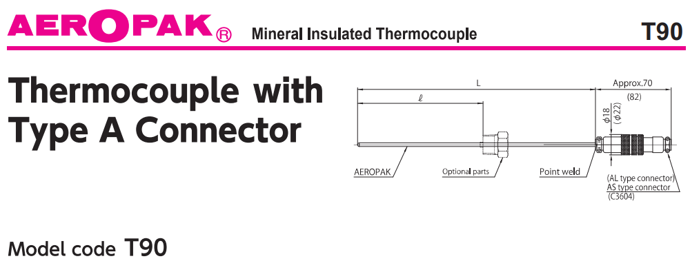 Cảm biến nhiệt độ T90 Okazaki - Thermocouple T90 - Can nhiệt T90 Okazaki