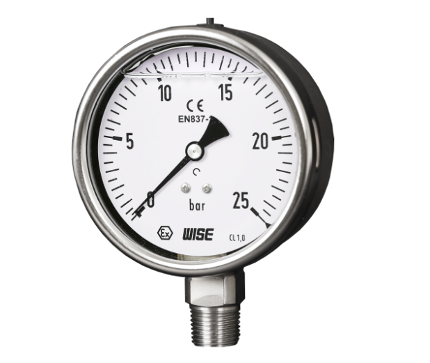 Đồng hồ đo áp suất có dầu P258 Wise - Đại lý Wisecontrol VietNam