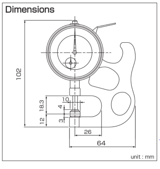 Dụng cụ đo độ dày (SM-112) Teclock