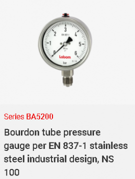 Đồng hồ đo áp công nghiệp suất dạng cơ BA5200 Labom - Đại lý Labom Việt Nam