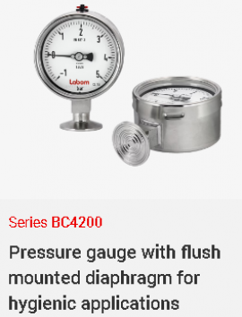 Đồng hồ đo áp suất có màng ngăn BC4200 Labom cho ngành thực phẩm - dược phẩm