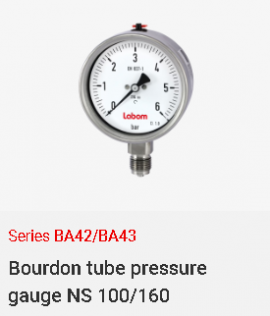 Đồng hồ đo áp suất công nghiệp dạng cơ BA42-BA43 Labom - Đại lý Labom Việt Nam