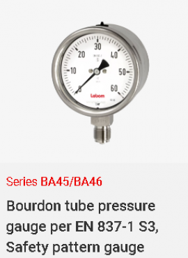 Đồng hồ đo áp suất dạng cơ có màng ngăn BH42 Labom cho ngành dược phẩm