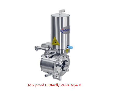 Van bướm phân cách liệu - Mix proof Butterfly Valve type B Donjoy Technology